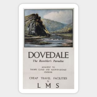 Dovedale, Peak District - Vintage Railway Travel Poster - 1900s Sticker